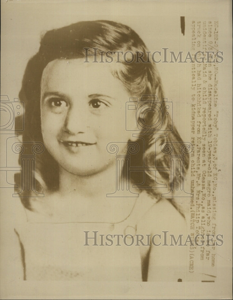 1948 Press Photo Madaline Toby Tobias Missing Child - RSM05473 - Historic Images