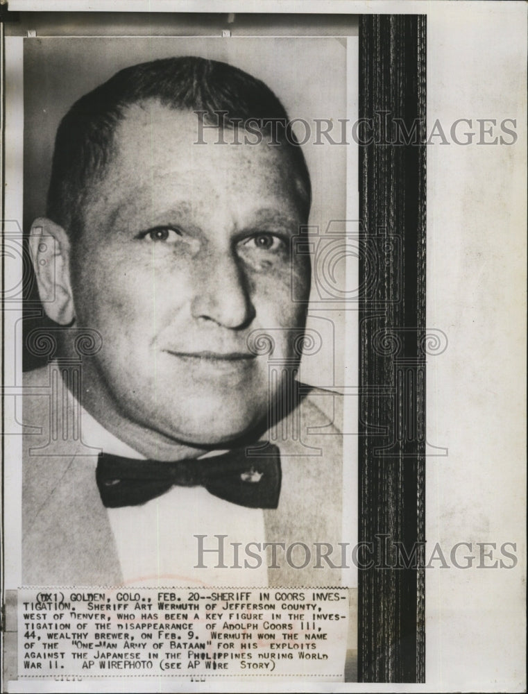 Press Photo Sheriff Art Wermuth of Adolph Coors III disappearance case - Historic Images