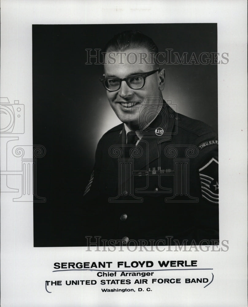 1968 Press Photo Sgt. Floyd Werle, chief arranger for U.S. Air Force Band - Historic Images