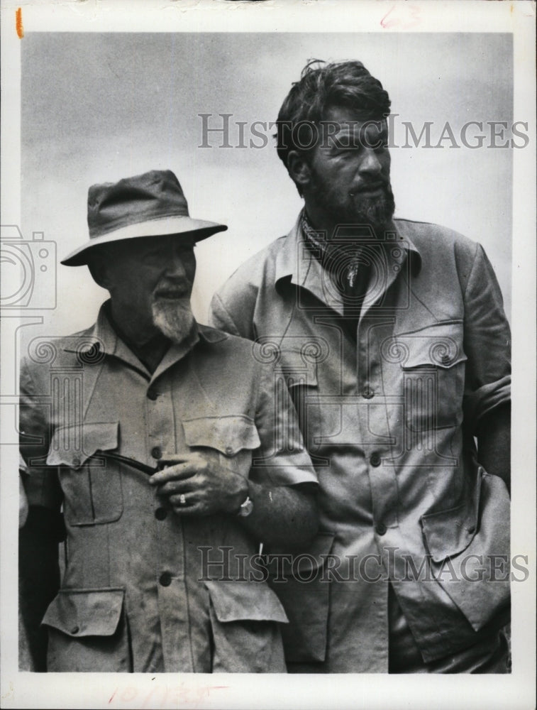 1970 Press Photo George Adamson, Bill Travers &quot;The Lions Are Free&quot; - RSM05963 - Historic Images