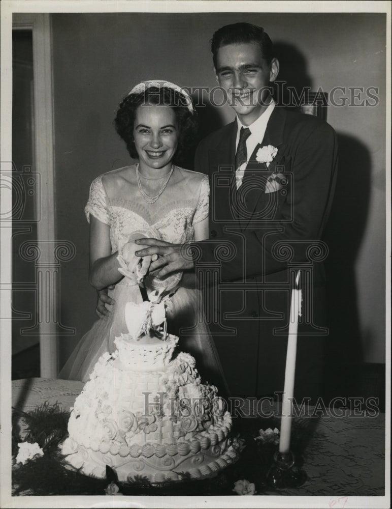 1953 Miss Florance Warner Bride Huron F. Touchton Jr. - Historic Images