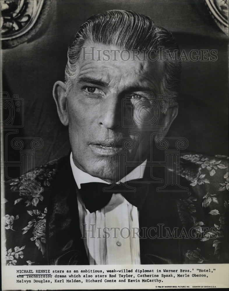English Actor Michael Rennie star in "Hotel". - Historic Images