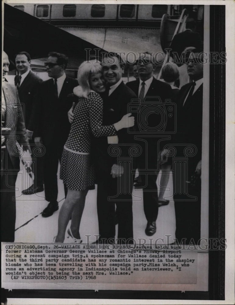 1969 Press Photo Ja-Neen Welch &amp; George C. Wallace on the campaign trail - Historic Images