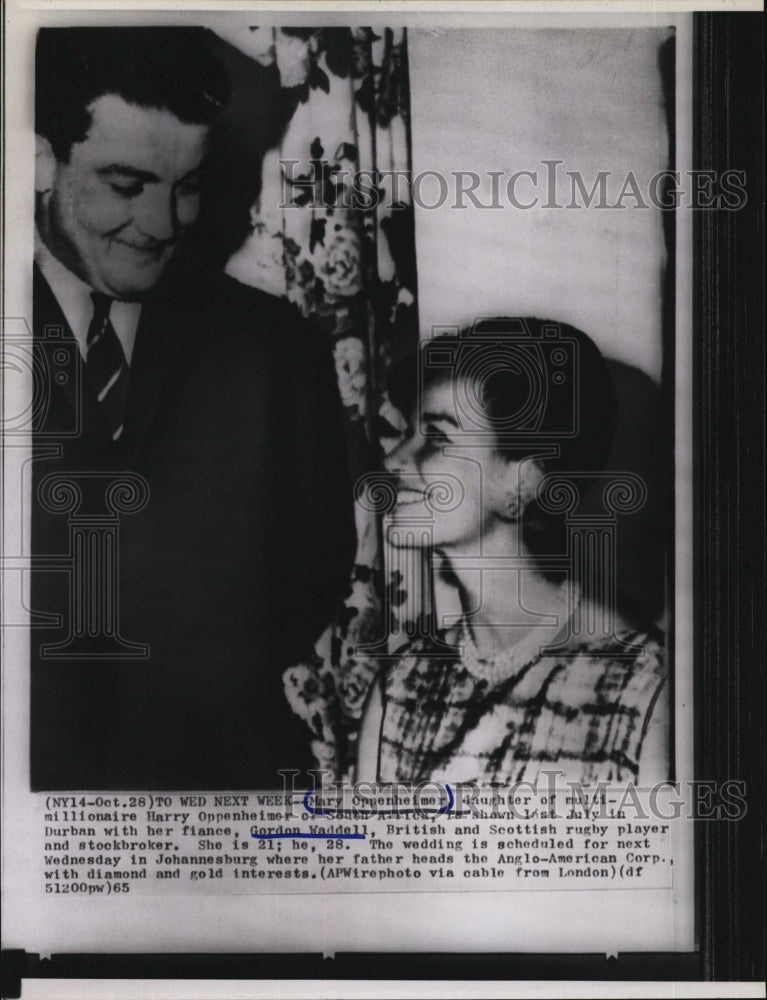 1965 Press Photo Mary Oppenheimer and Gordon Waddell to Marry - Historic Images