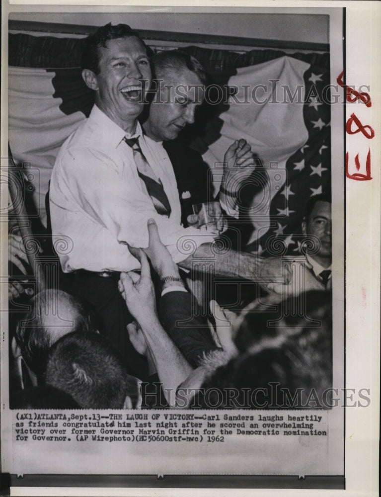 1962 Press Photo Gov. Carl Sanders of Georgia wins election - RSM06839 - Historic Images