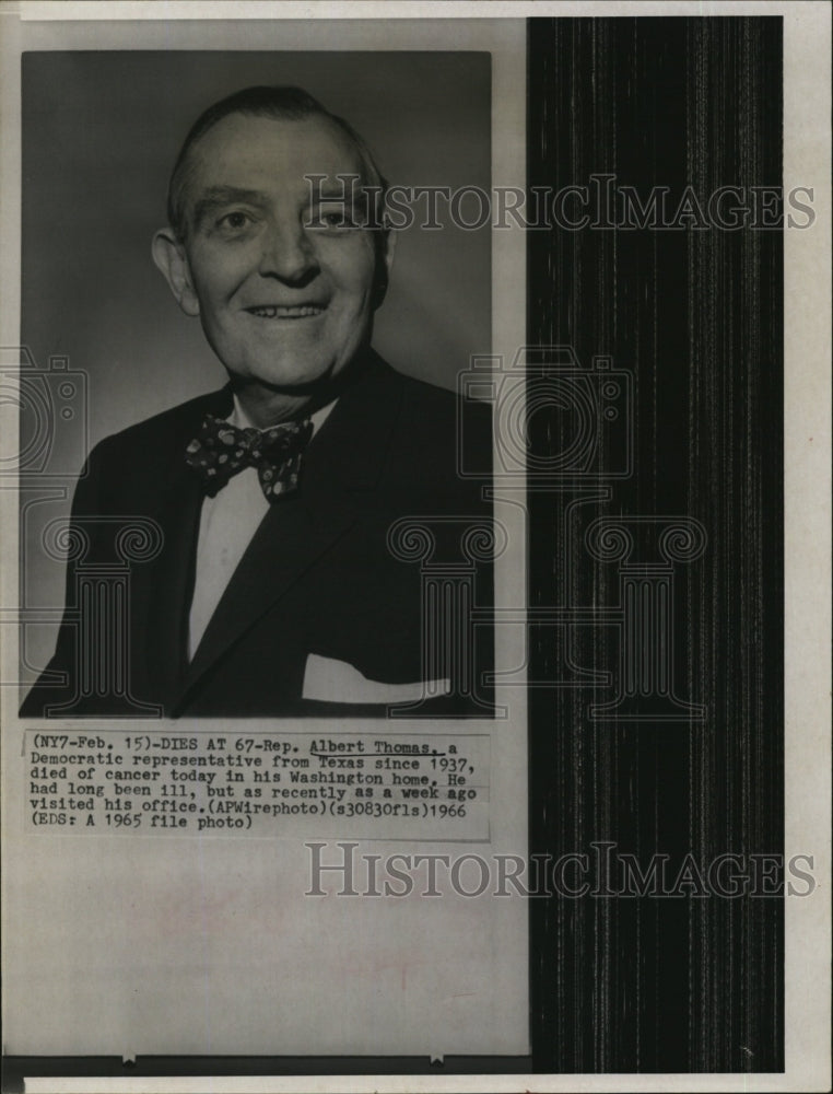 1966 Press Photo Texas dem. Rep Albert Thomas dies at age 67 - RSM06907 - Historic Images