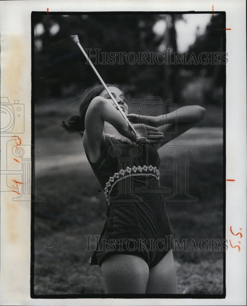 1974 Press Photo Cindy Lou Thomas Florida State Twirling Champion - Historic Images