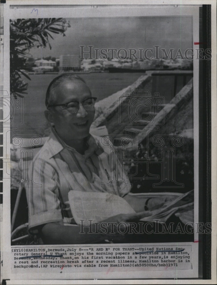 1971 Press Photo United Nations Secretary General U Thant - RSM07001 - Historic Images