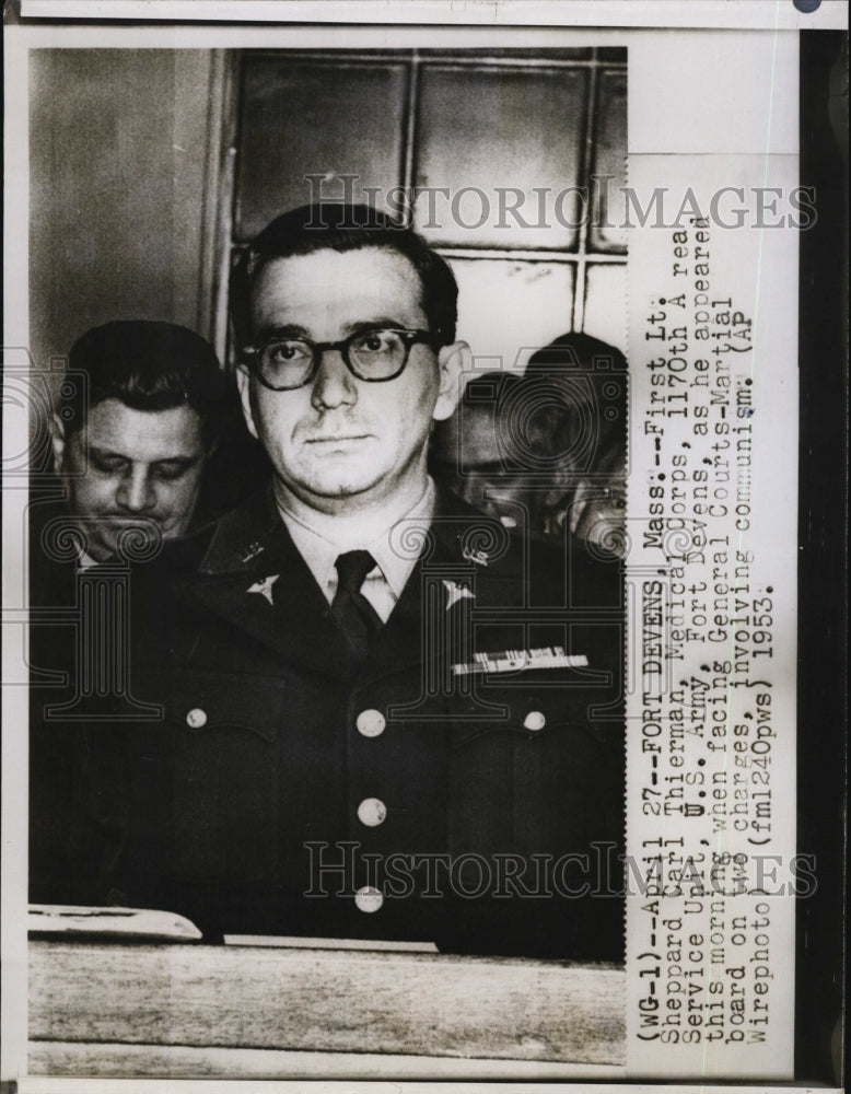 1953 Press Photo First Lt  Sheppard Carl Thierman facing Court martial - Historic Images