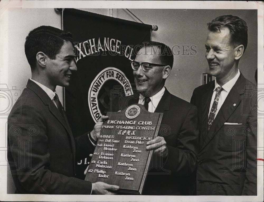 1962 Press Photo St. Petersburg High school student Philip Lader Public Speaking - Historic Images