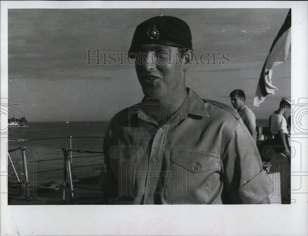 1970 Press Photo Royal Marine Cpl. Phil Sargeant Sirius crewman - Historic Images