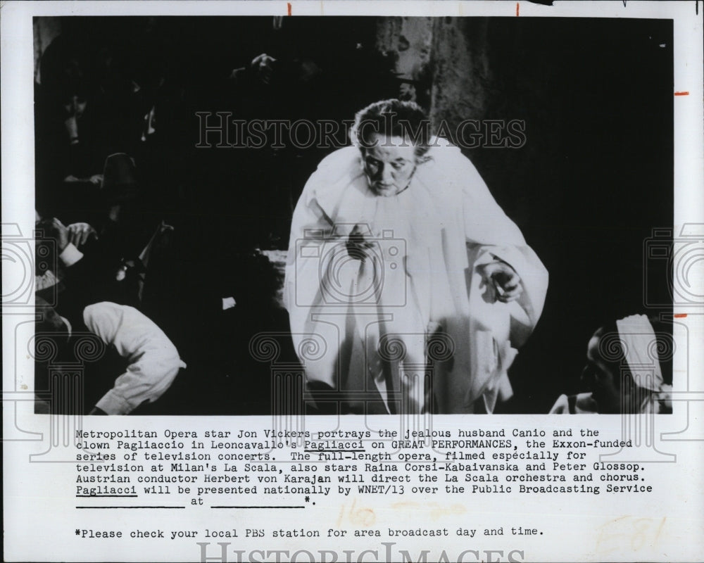 1975 Press Photo Metropolitan Opera Star Jon Vickers - Historic Images