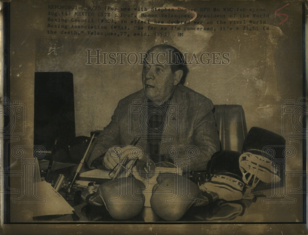 1975 Ramon Velasquez, Pres of World Boxing Council-Historic Images