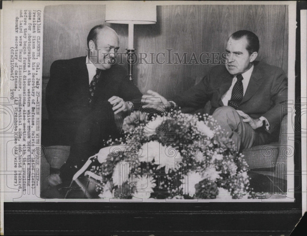 1970 Press Photo Defense Sec Melvin Laird &amp; President Nixon - RSM07881 - Historic Images