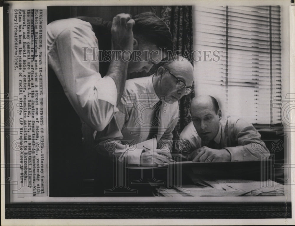 1965 Press Photo Atty General Nicholas Katzenbach , NA Schlei &amp; H Reis - Historic Images