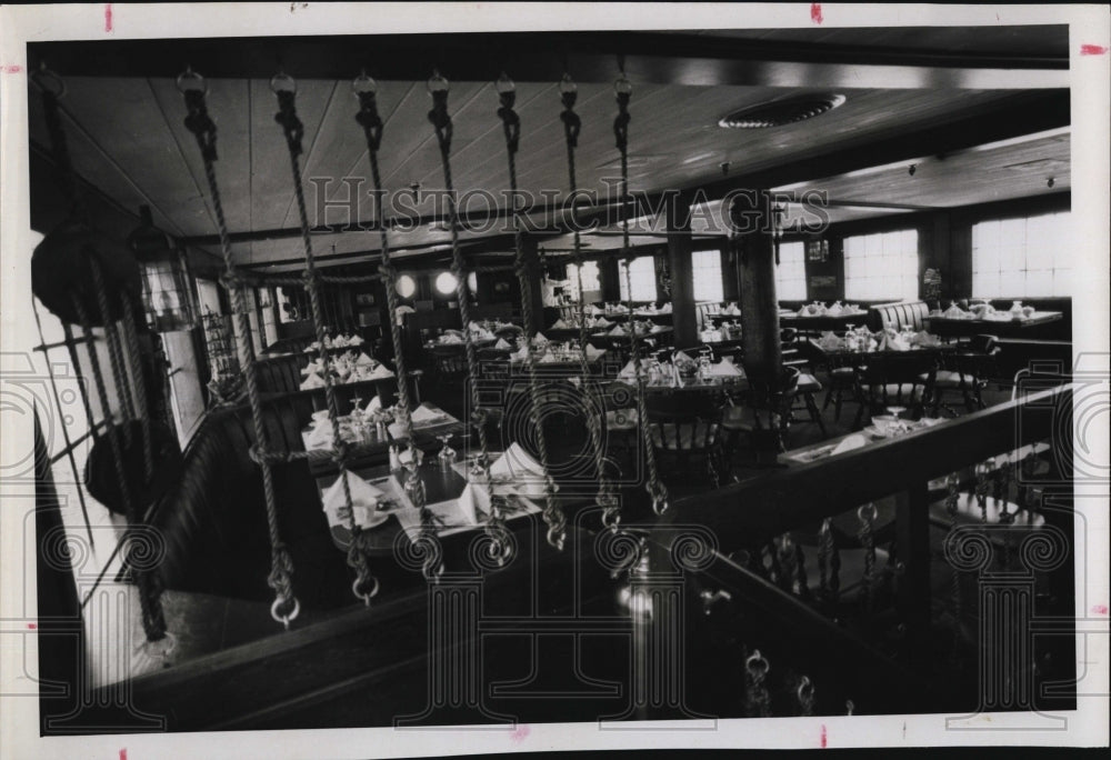 1967 Dining deck of the Riverboat restaurant-Historic Images