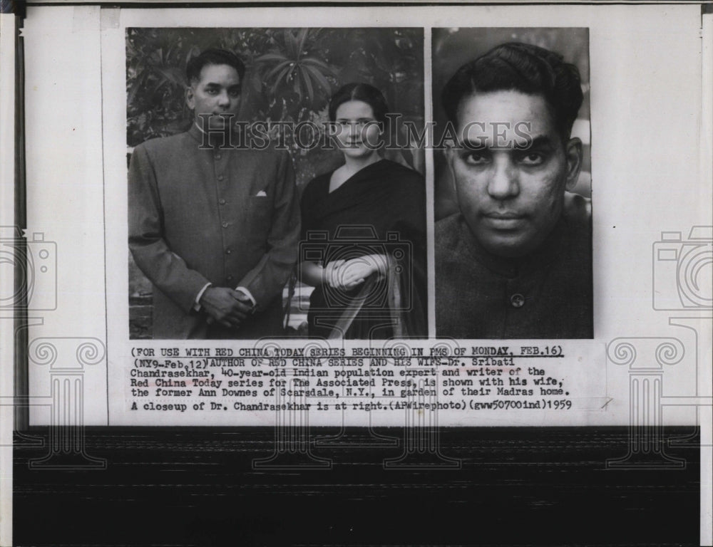 1959 Press Photo Dr Sribati Chandrasekhar Author of Red China Today - RSM07957 - Historic Images