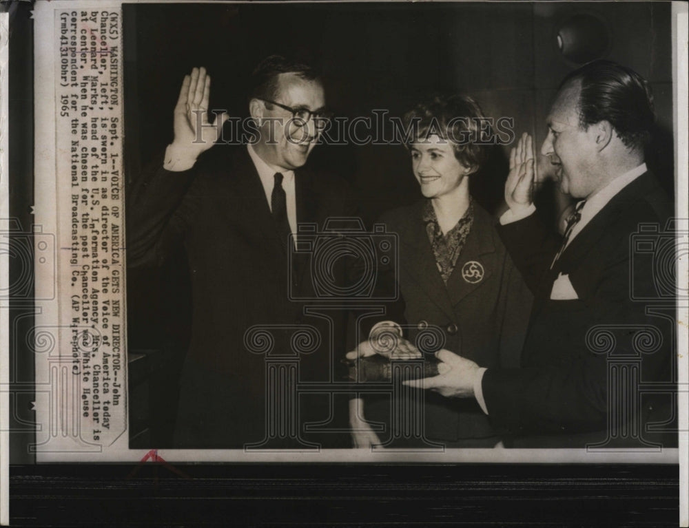 1965 Press Photo News correspondent, John Chancellor &amp; wife ,Leonard  Marks - Historic Images