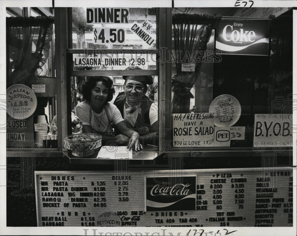 1978 Rosemary &amp; Nino Gallina at their Mr PPasta restaurant - Historic Images