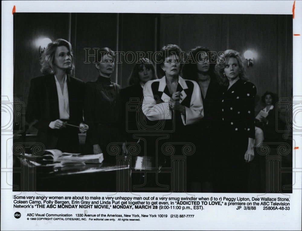 1988 Press Photo "Addicted to Love"Peggy Lipton,Dee Wallace Stone,C Camp, - Historic Images