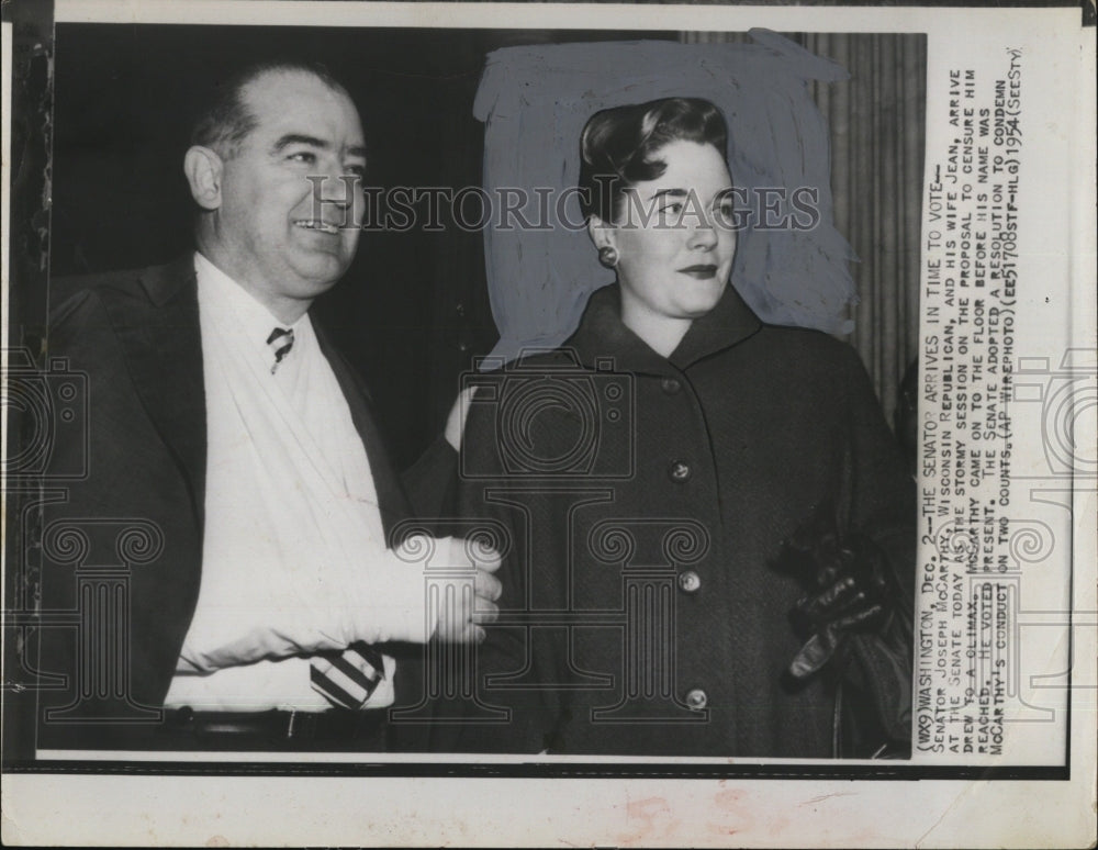 1954 Senator Joseph McCarthy, wife Jean - Historic Images