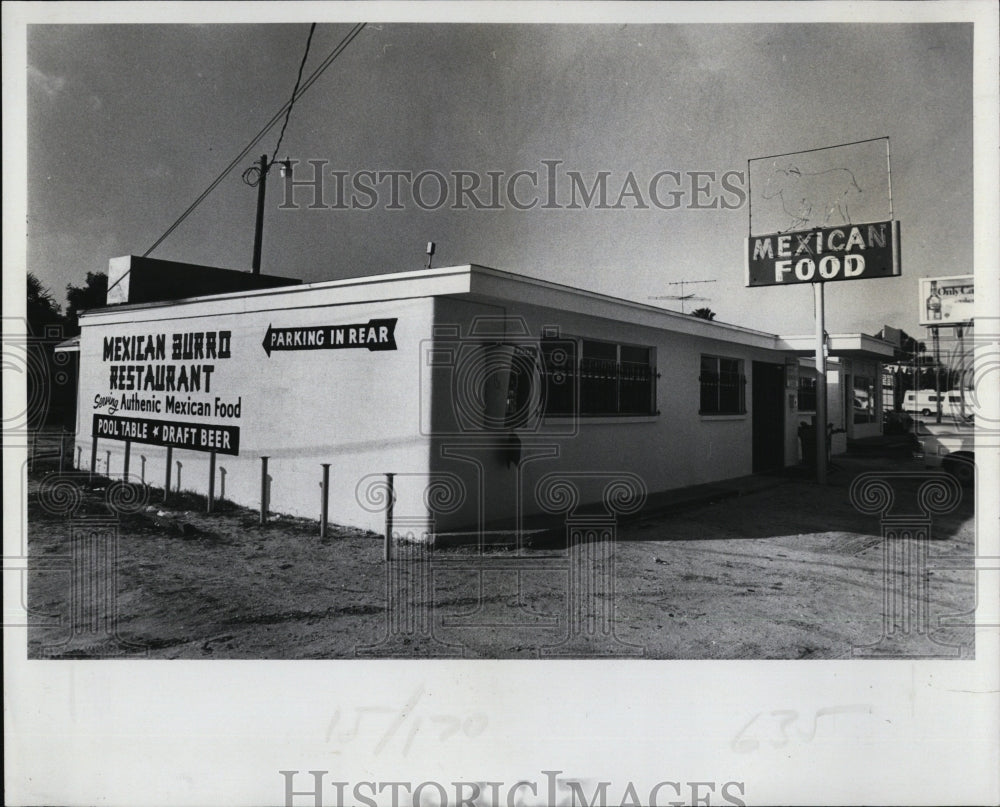 1979 Press Photo The Mexican Burro Restaurant, 4540 Gandy Blvd., Tampa - Historic Images