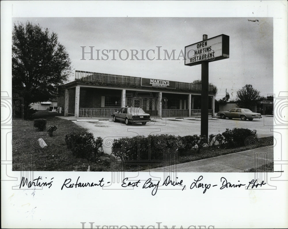 1986 Press Photo Martin&#39;s Restaurant in Largo - RSM08361 - Historic Images