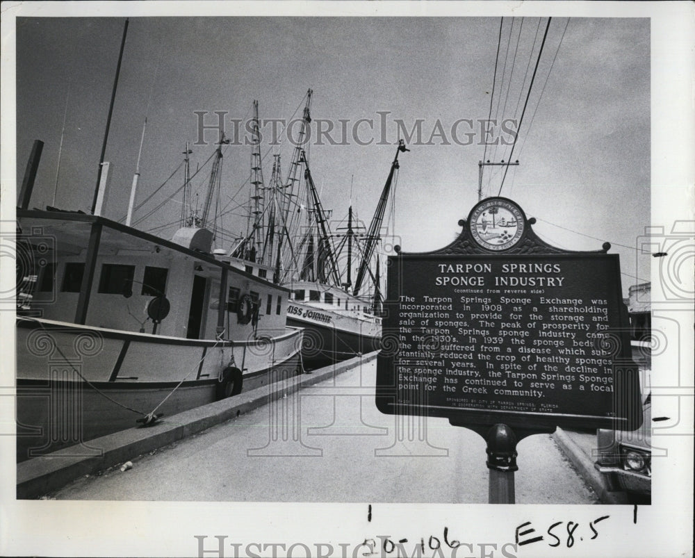 1978 Tarpon Springs Sponge Industry Sign - Historic Images