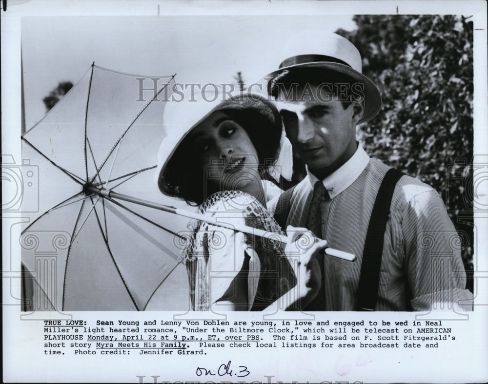 1985 Press Photo Sean Young, Lenny Von Dohlen, "American Playhouse" - RSM08717 - Historic Images