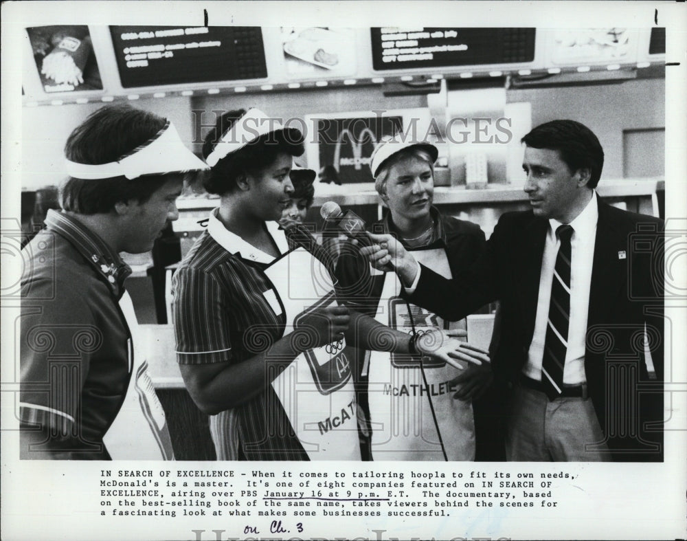 1985 Press Photo Mcdonalds Television show In Search of Excellence - Historic Images