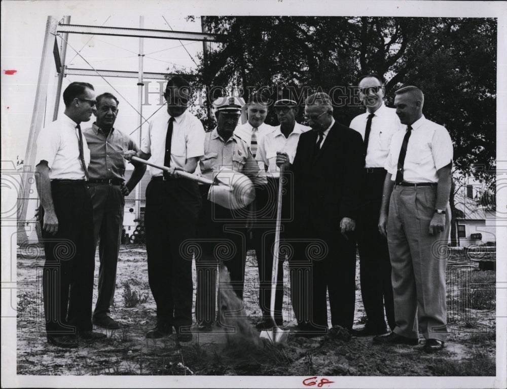 1963 Press Photo Tarpon Springs Police Station Ground Breaking Ceremony - Historic Images