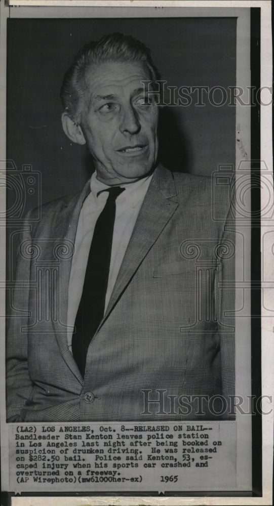 1965 Press Photo Bandleader Stan Kenton arrested for drunk driving - RSM09079 - Historic Images