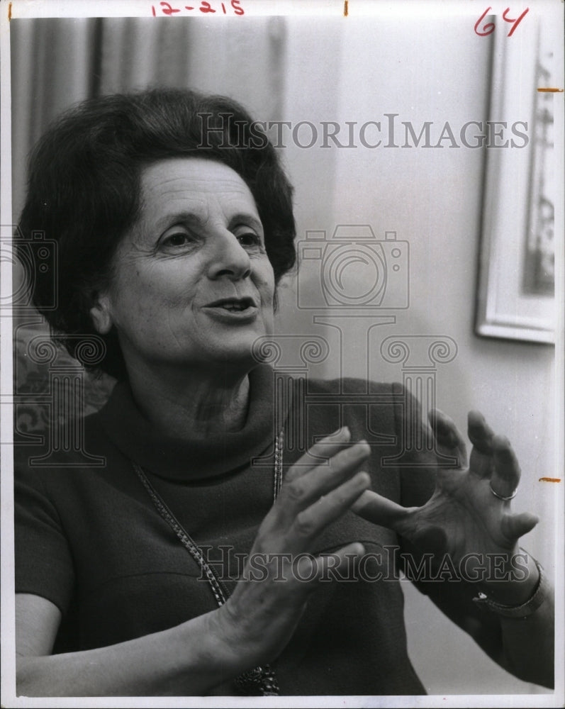 1969 Press Photo Mrs Helen Kazantzakis, widow of Greek author Nikos - RSM09339 - Historic Images