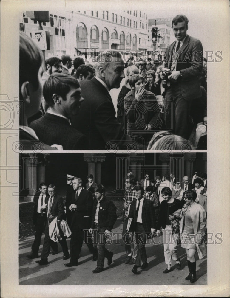 1968 Press Photo U.S. Senator Eugene McCarthy Pres. Lyndon Johnson - RSM09443 - Historic Images