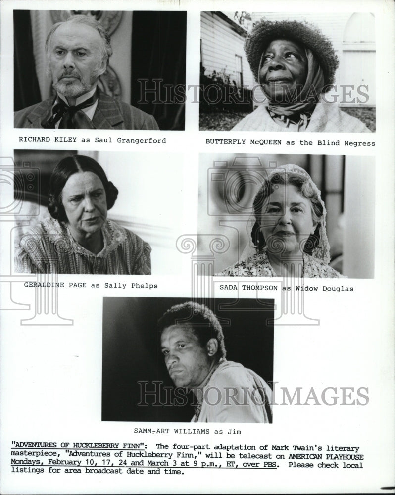 1976 Press Photo &quot;adventures of Huckleberry Finn&quot; R Kiley,B McQueen,G Page, - Historic Images