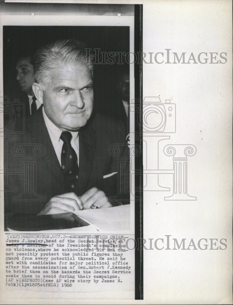 1968 Press Photo James J. Rowley, Head of Secret Service - RSM09809 - Historic Images