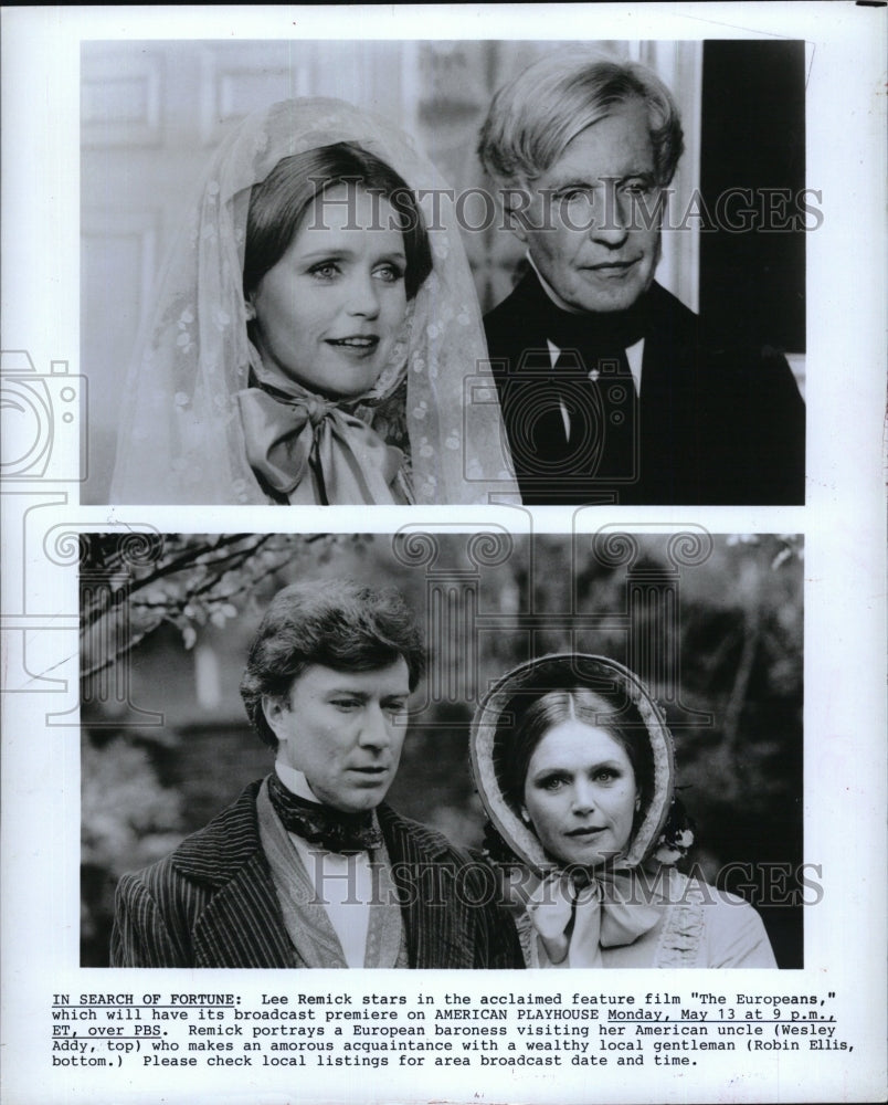 1985 Press Photo Lee Remick, Robin Ellis "The Europeans" - RSM10209 - Historic Images