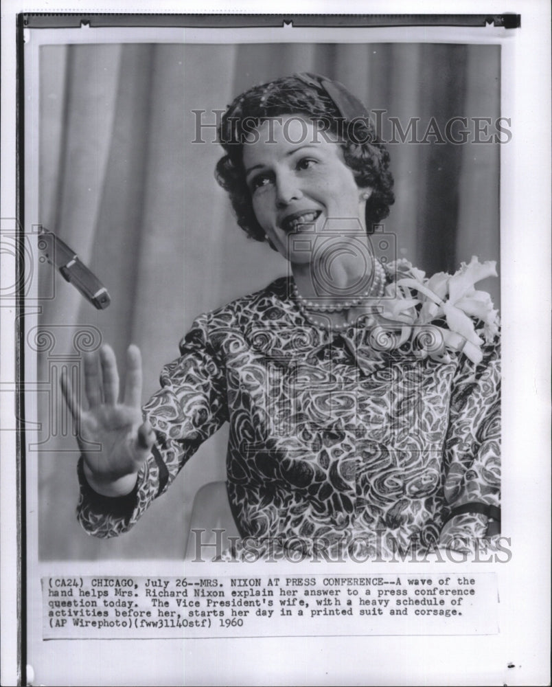 1960 Press Photo Richard Nixon Vice President&#39;s wife - Historic Images