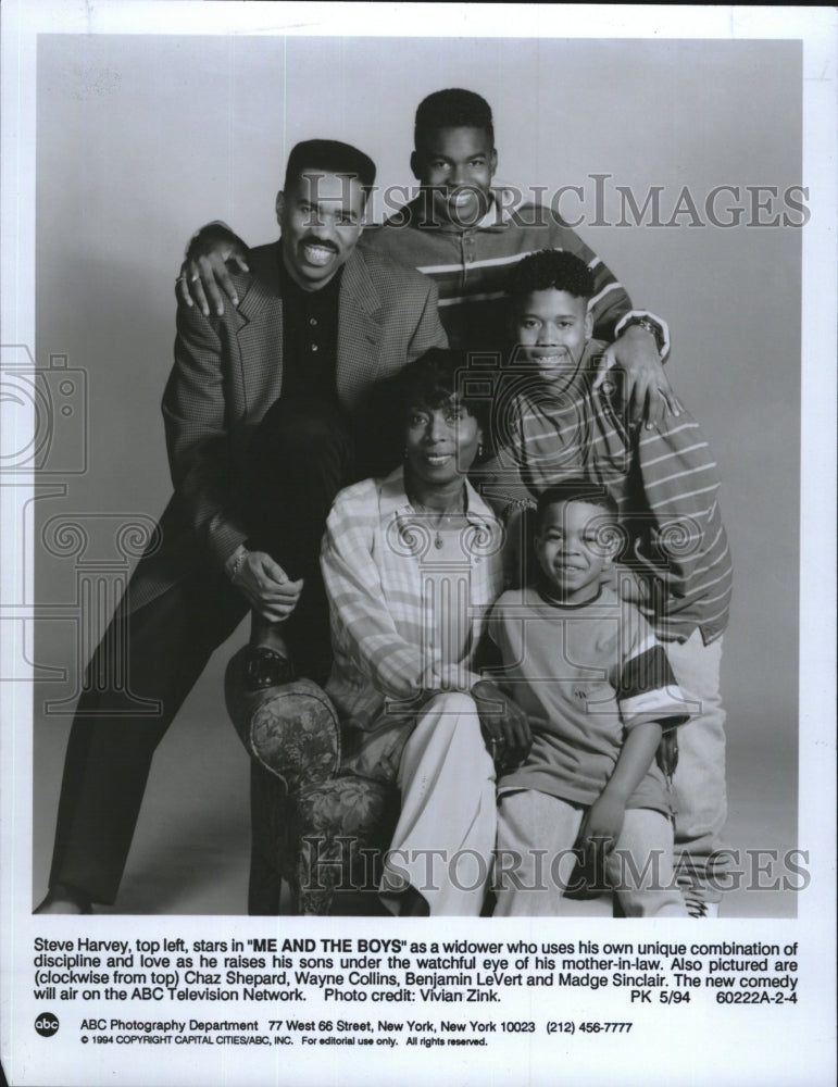 1994 Press Photo &quot;Me and the Boys&quot; Steve Harvey,C Shepard,W Collins,B LeVert, - Historic Images