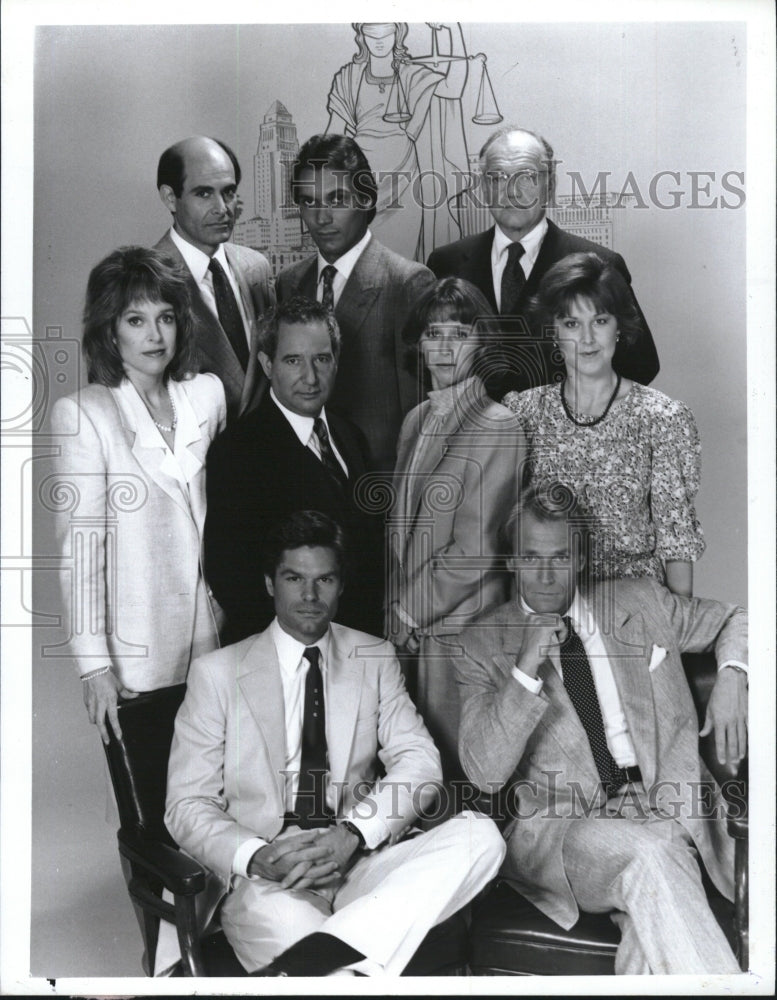 1986 Press Photo &#39;L.A. Law&quot; H Hamlin,C Bernsen,J Eikenberry,M Tucker,M Greene - Historic Images