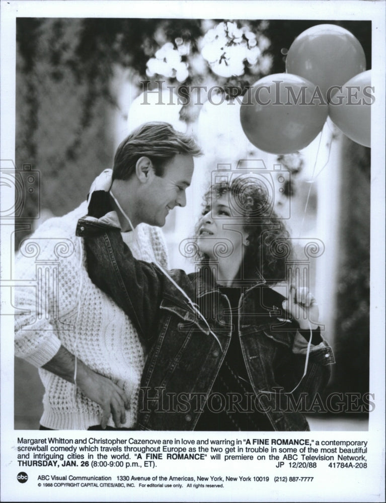 1988 Press Photo Margaret Whitton and Christopher Cazenove,from A Fine Romance - Historic Images