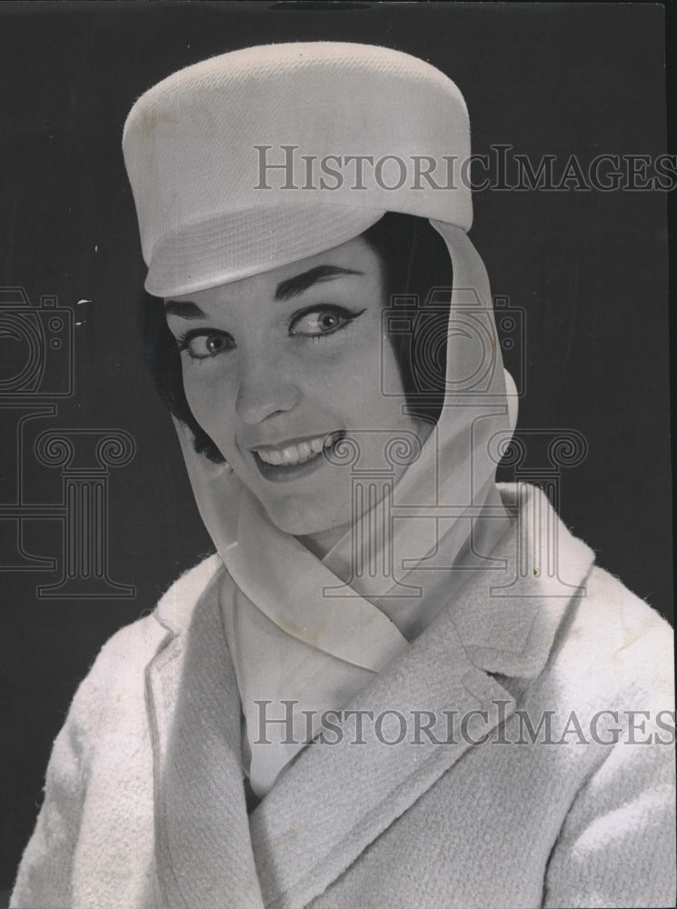 1963 Press Photo New visored hat fashion on a model - RSM11589 - Historic Images