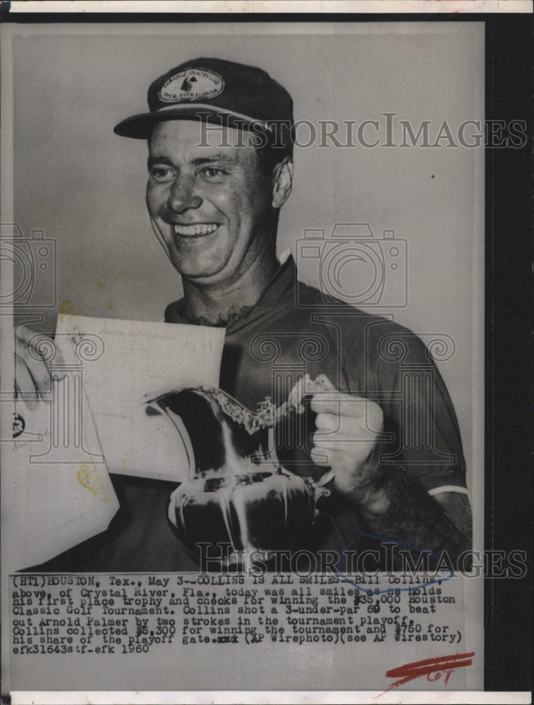 1960 Press Photo Bill Collins, Professional Golfer, Houston Classic Tournament - Historic Images