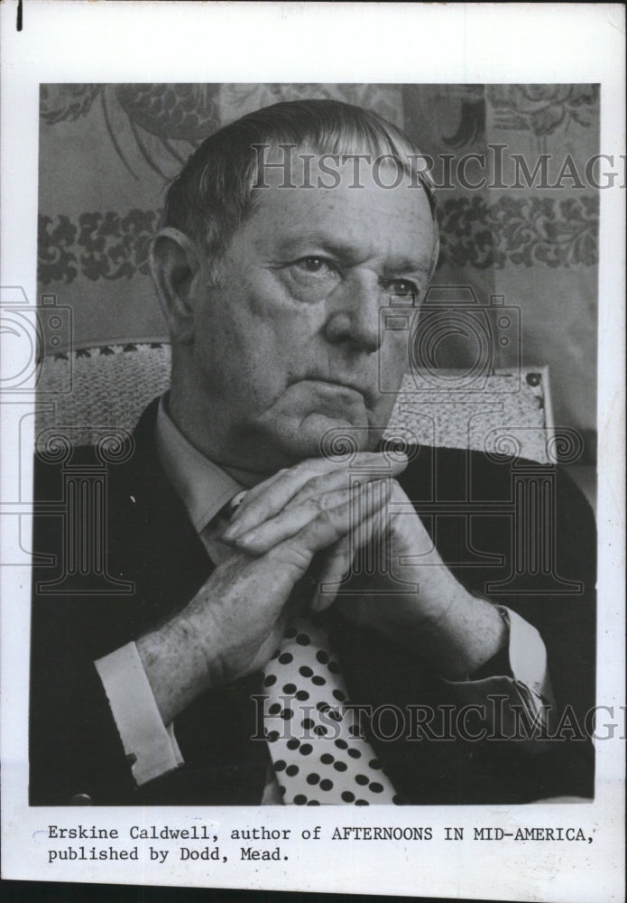 1977 &quot;Afternoons in Mid-America&quot; Author Erskine Caldwell - Historic Images