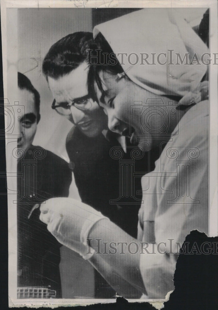 1964 Belgian King Baudouin &amp; a woman assembling a transistor-Historic Images