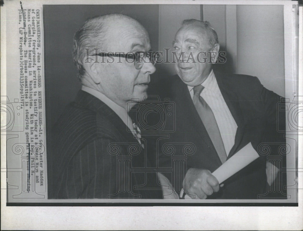 1971 Press Photo Ga, Lt Gov Lester Maddox &amp; Rep Phil N. Landrum - RSM11929 - Historic Images