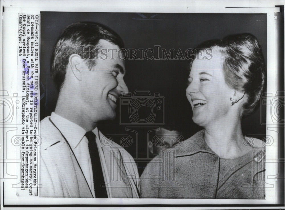 1966 Press Photo Crown Princess Margrethe of Denman Count Henri De Monpezat - Historic Images