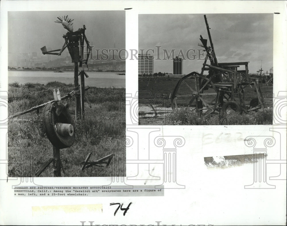 1983 Derelict art mud flats Sculture Art - Historic Images