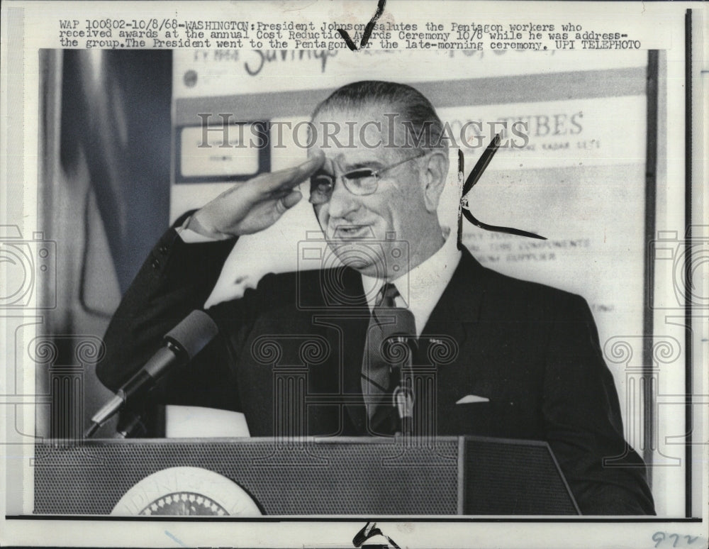 1968 Press Photo President Lyndon B. Johnson - RSM12141 - Historic Images