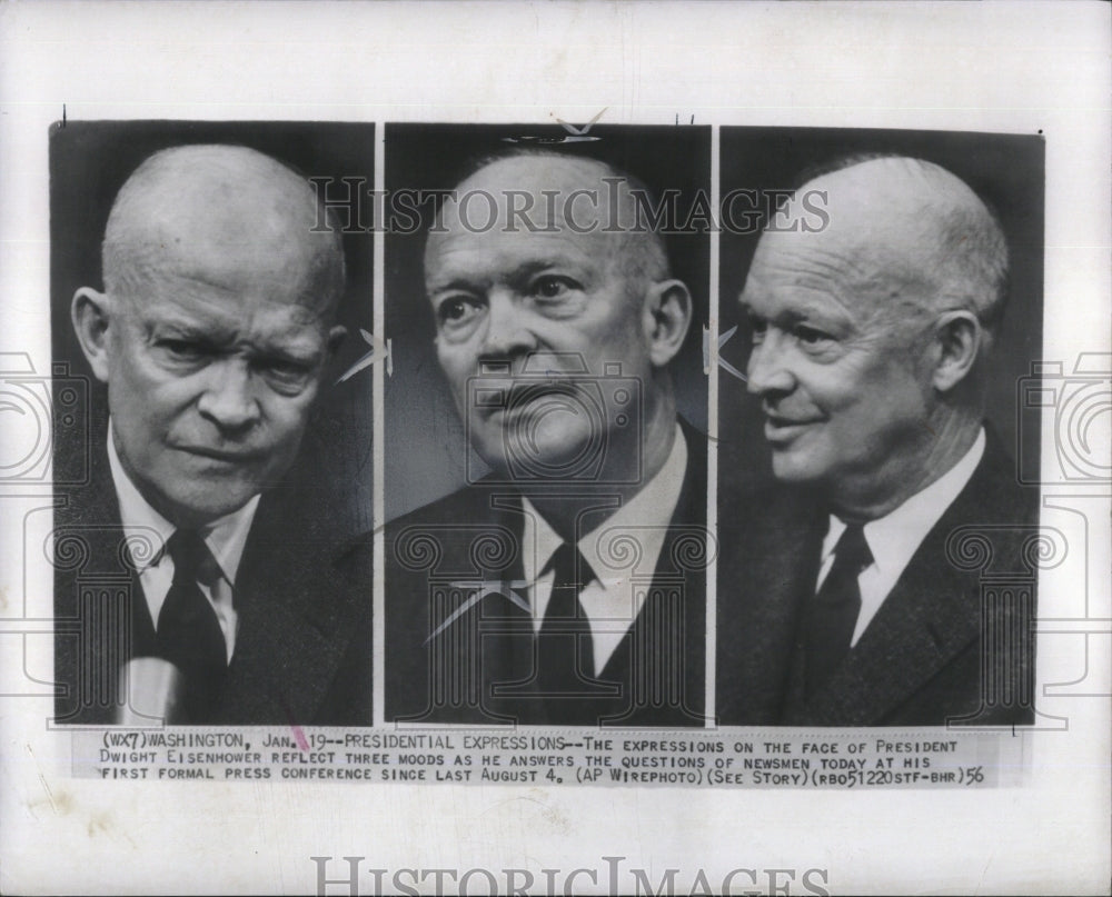 1956 Press Photo President Dwight Eisenhower - Historic Images